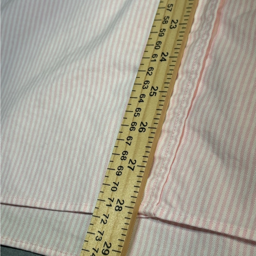 Lacoste Mens L Pink White Stripe Button Down Shirt Regular Fit Crocodile Logo - Picture 9 of 11